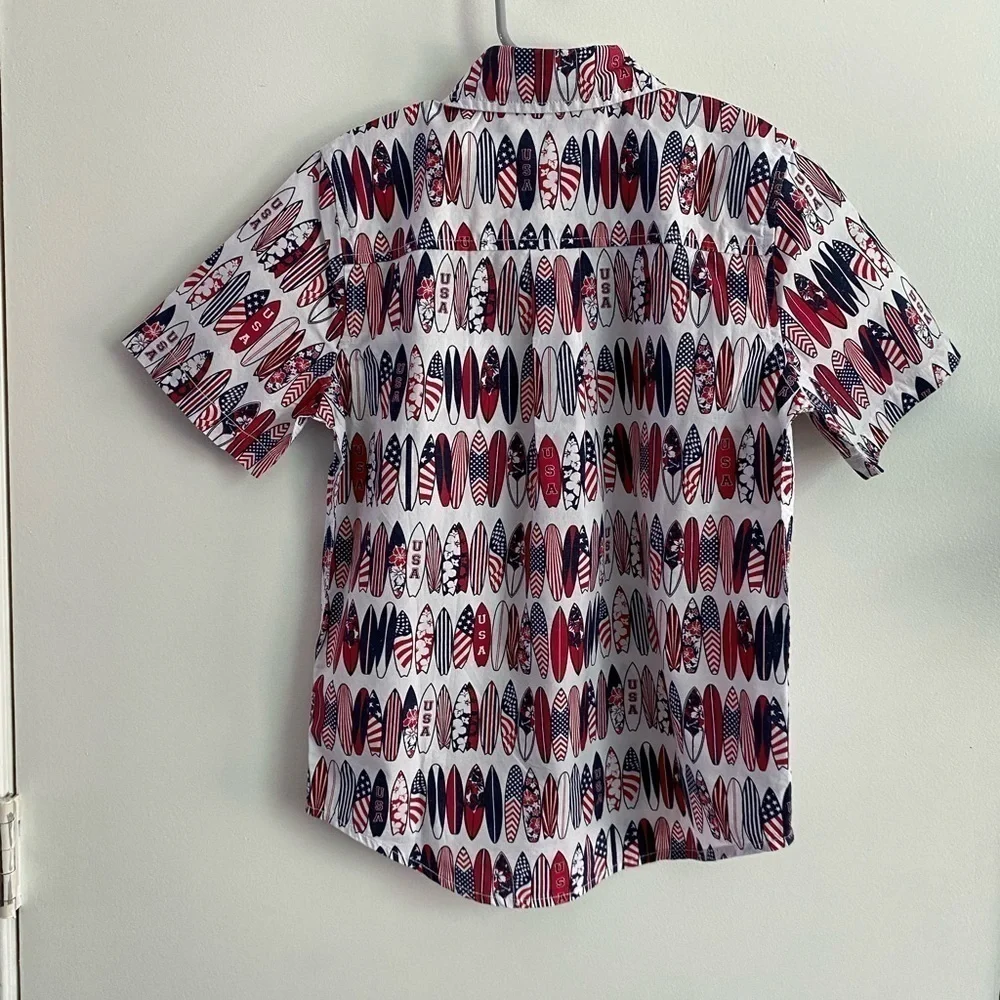 The Children’s Place, Boys, Button Down, Red/White/Blue, USA, Size 7/8, M, NWT